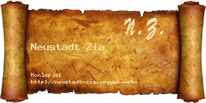 Neustadt Zia névjegykártya